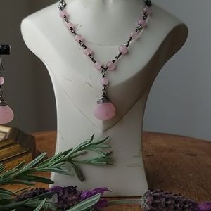 Vintage Set Pink Sapphire Thai Sterling Silver